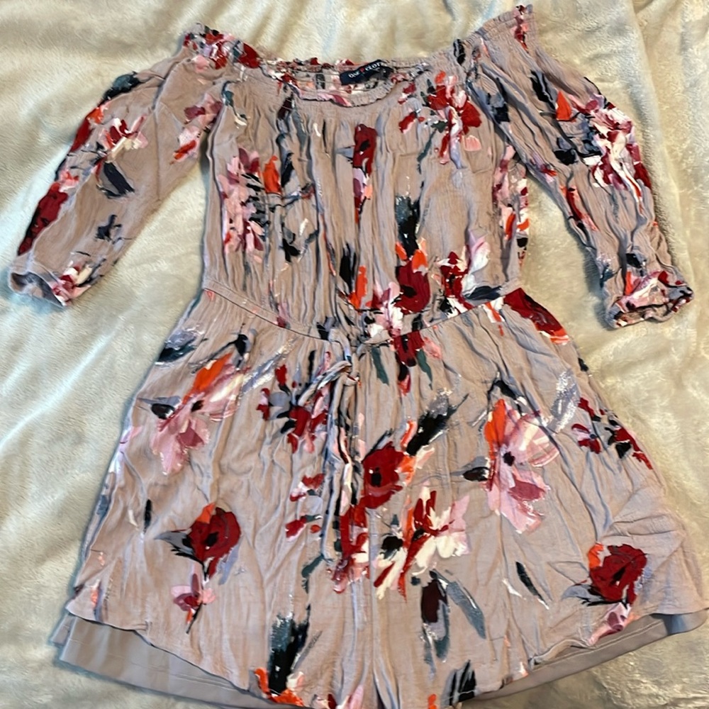 lavender floral romper